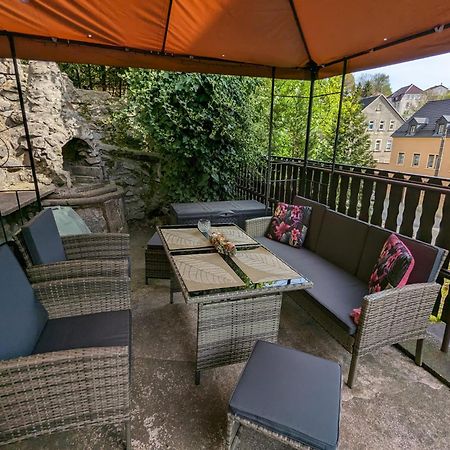 Waldblickwohnung Mit Schoener Terrasse Und Kamin Sebnitz Bagian luar foto