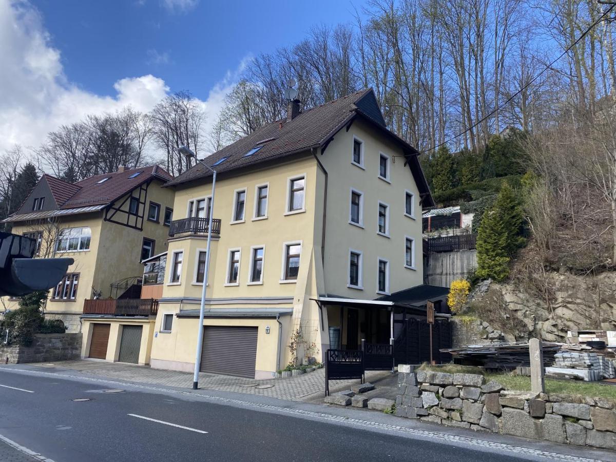 Waldblickwohnung Mit Schoener Terrasse Und Kamin Sebnitz Bagian luar foto