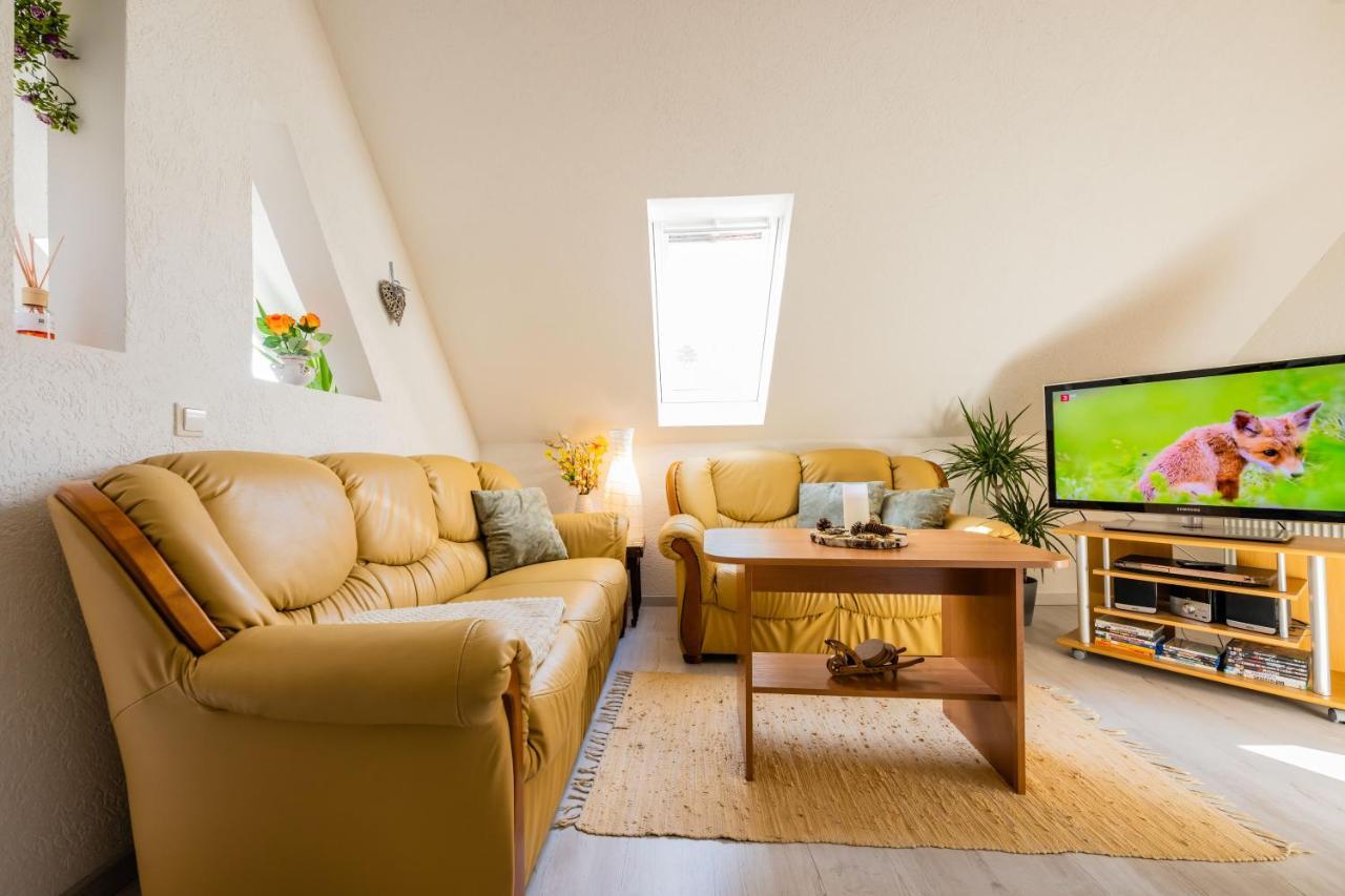 Waldblickwohnung Mit Schoener Terrasse Und Kamin Sebnitz Bagian luar foto